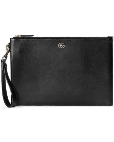 Gucci GG Leather Pouch - Black