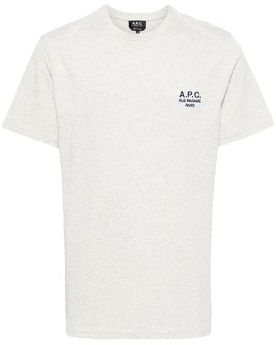 A.P.C. Raymond Logo-embroidered Cotton T-shirt - White