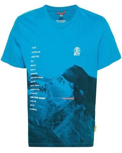 Parajumpers Graphic-print Cotton T-shirt - Blue