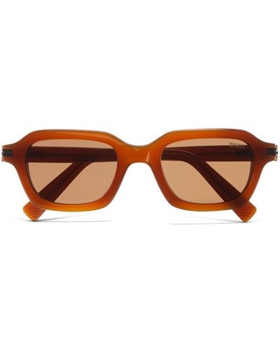 ZEGNA Square-frame Tinted Sunglasses - Brown