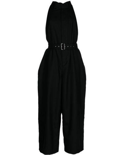 Noir Kei Ninomiya Belted Wool Jumpsuit - Black