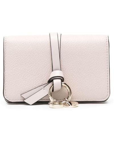 Chloé Logo-charm leather wallet - Rosa