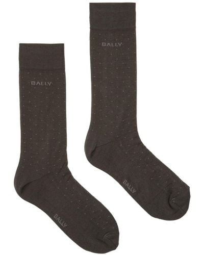 Bally Dot-intarsia Ankle Socks - Black