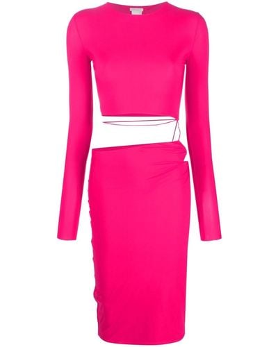 Amazuìn Cut-out-detailing Mid-length Dress - Pink