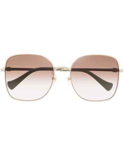Gucci Sonnenbrille mit eckigem Gestell - Mettallic