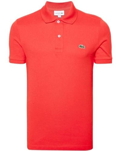 Lacoste Logo-patch Cotton Polo Shirt - Red