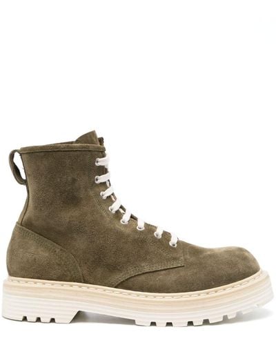 Premiata Suede Combat Boots - Brown