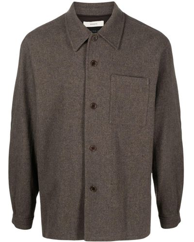 Amomento Mélange-effect Wool Shirt - Grey