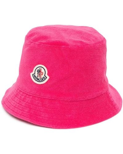 Moncler Sombrero de pescador reversible con logo - Rosa