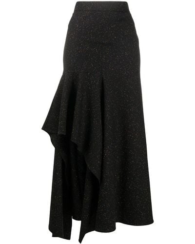 Alexander McQueen Jupe drapée à design asymétrique - Noir