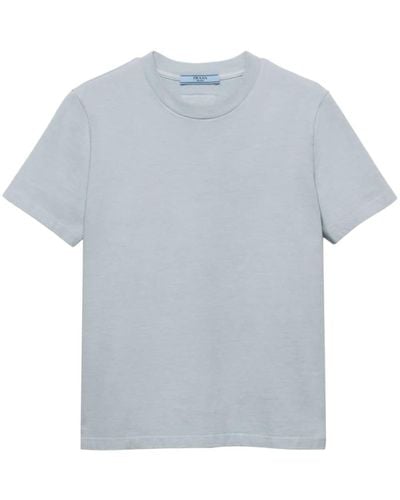 Prada Triangle-logo Cotton T-shirt - Grey