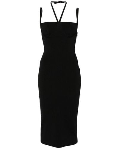 ANDREADAMO Midi-jurk Met Halternek - Zwart