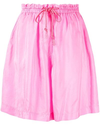 Forte Forte Pleated Silk Shorts - Pink