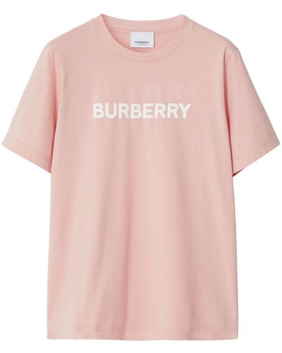 Burberry Camiseta con logo estampado - Rosa