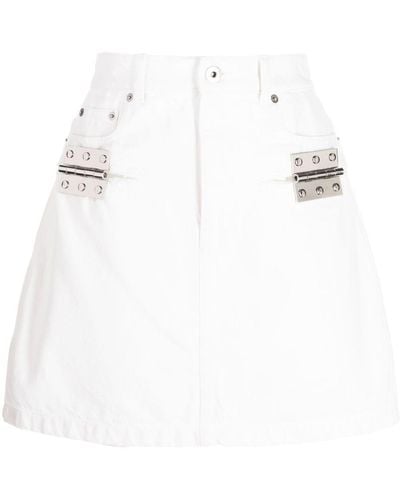 JW Anderson Hinge-embellished Denim Mini Skirt - White
