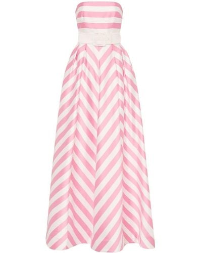 Rebecca Vallance Jocelyn Striped Strapless Gown - Pink