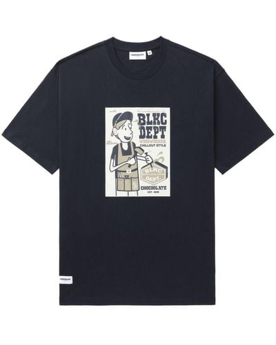 Chocoolate T-Shirt mit grafischem Print - Blau