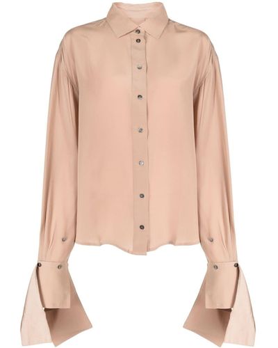 ROKH Camicia con polsini a contrasto - Marrone