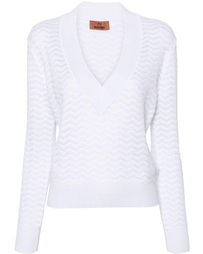 Missoni Pullover mit V-Ausschnitt - Weiß