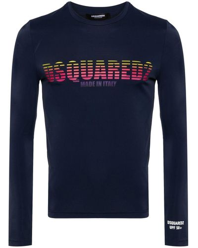 DSquared² Long-sleeved Swim T-shirt - Blue