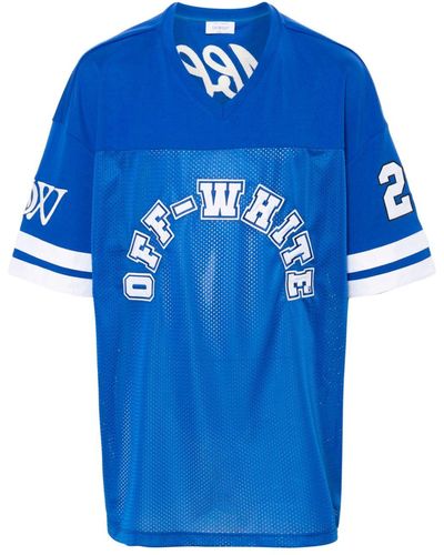 Off-White c/o Virgil Abloh Camiseta con parche del logo - Azul