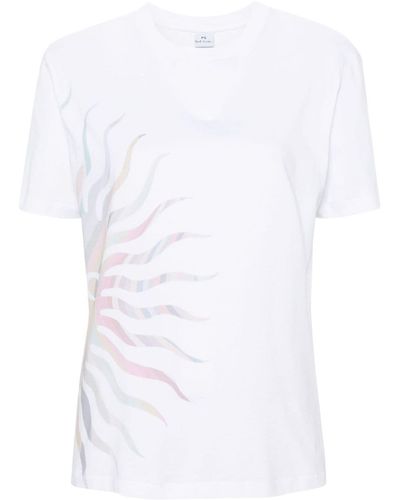 PS by Paul Smith Swirl Sun-print T-shirt - White