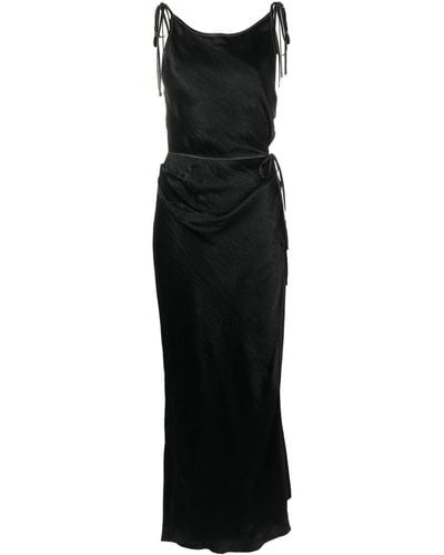 Acne Studios Satin-finish Sleeveless Dress - Black