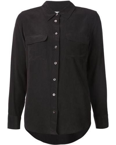 Equipment Signature Slim-fit Silk Shirt - Black