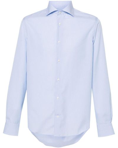 BOGGI Vertical-stripe Pattern Cotton Shirt - Blue