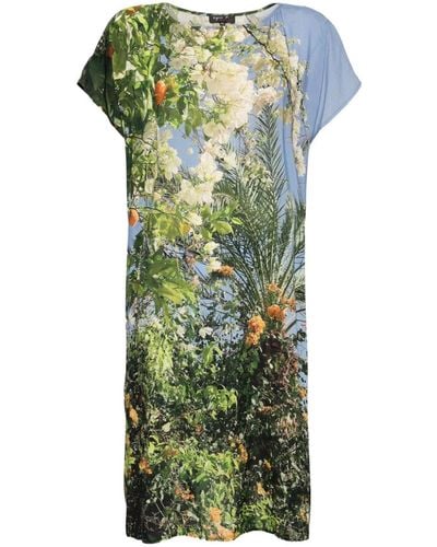 agnès b. L'oranger-print Short-sleeved Dress - Green