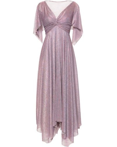 Talbot Runhof Twist-detail Lurex Gown - Purple
