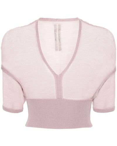 Rick Owens Fine-knit Virgin Wool Top - Pink