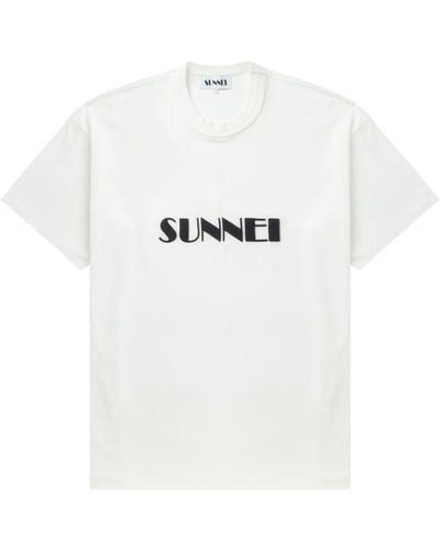 Sunnei Katoenen T-shirt Met Logoprint - Wit