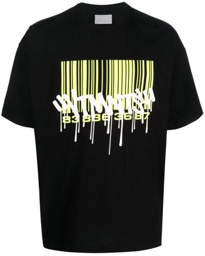 VTMNTS T-shirt en coton Graffiti Big Barcode à logo imprimé - Noir