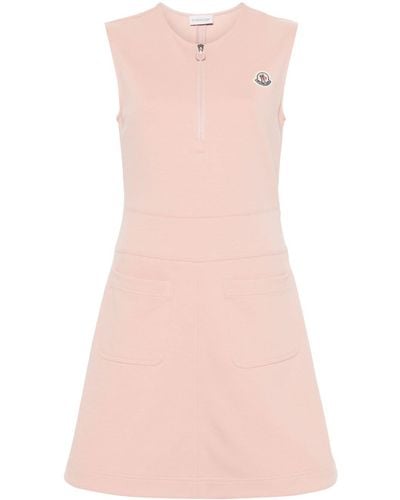 Moncler Logo-appliqué Mini Dress - Pink