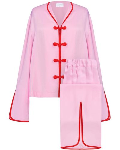 Sleeper Louis Piped-trim Pyjamas - Pink