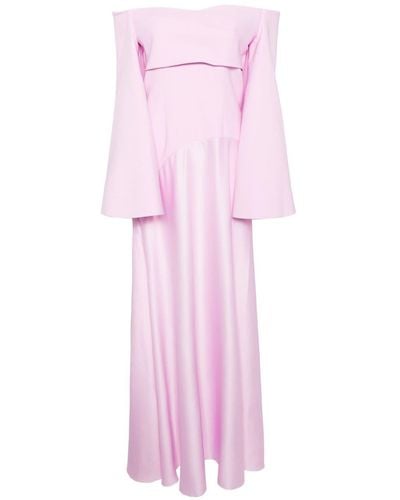 Solace London The Rina Off-shoulder Gown - Pink