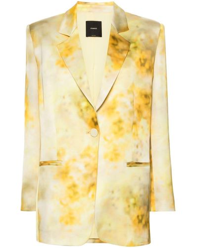 Pinko Blazer mit ausgeblichenem floralem Print - Gelb