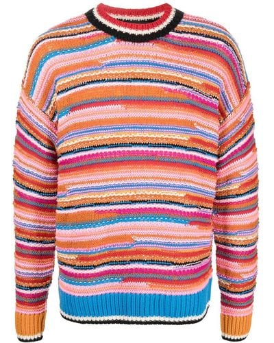 DSquared² Striped Wool-blend Sweater - Red