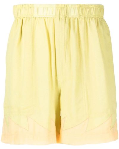 Bode Above-knee Silk Shorts - Yellow