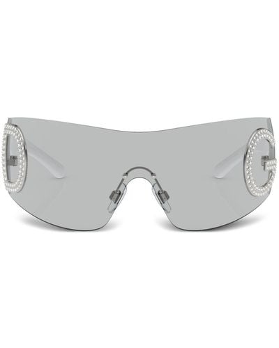 Dolce & Gabbana Re-Edition shield-frame sunglasses - Grigio