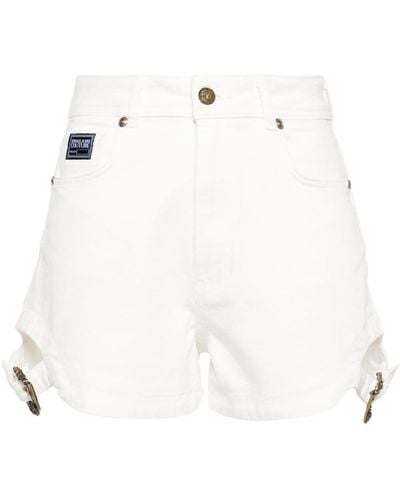 Versace Baroque Buckle Denim Shorts - White