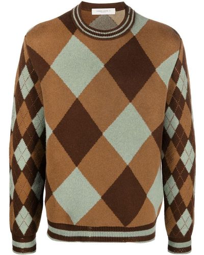 Golden Goose Argyle Check-pattern Sweater - Brown