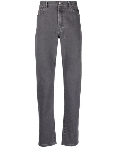 Zegna Mid-rise Straight-leg Jeans - Grey