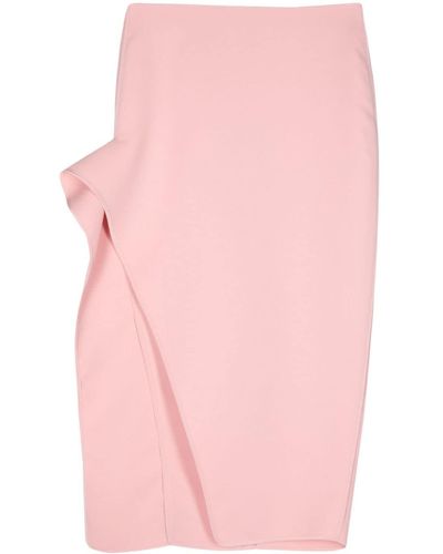 Maticevski Draped-detailing midi skirt - Rosa