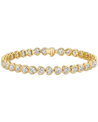 Anita Ko 18kt Yellow Gold Heart Diamond Tennis Bracelet - Metallic