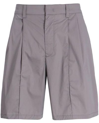 Emporio Armani Pleated Bermuda Shorts - Grey