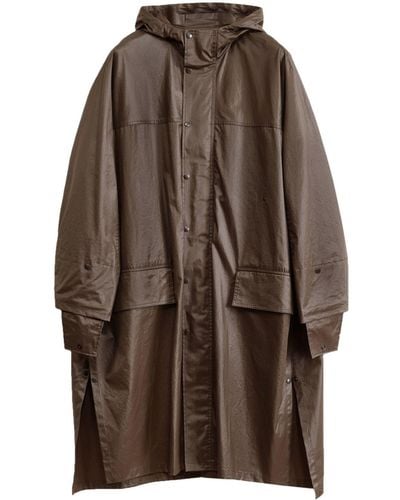 Lemaire Hooded Cotton Raincoat - Brown