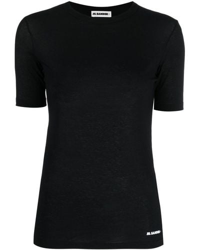 Jil Sander ロゴヘム Tシャツ - ブラック
