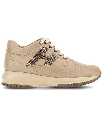 Hogan Interactive Logo-embellished Sneakers - Natural